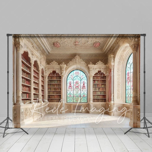 Lofaris Medieval Retro Bookshelf Fancy Room Photo Backdrop
