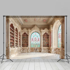 Lofaris Medieval Retro Bookshelf Fancy Room Photo Backdrop
