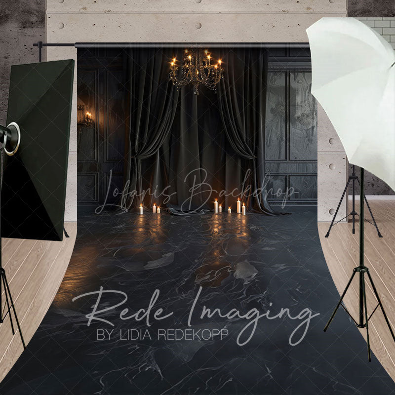Lofaris Medieval Retro Candle Dark Black Room Sweep Backdrop
