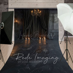 Lofaris Medieval Retro Candle Dark Black Room Sweep Backdrop