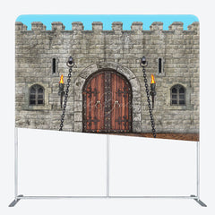 Lofaris Medieval Retro City Wall Square Tension Backdrop