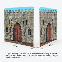 Lofaris Medieval Retro City Wall Square Tension Backdrop