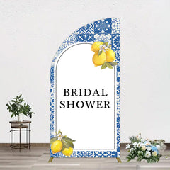 Lofaris Mediterranean Lemon Bridal Shower Party Half Moon Arch Backdrop