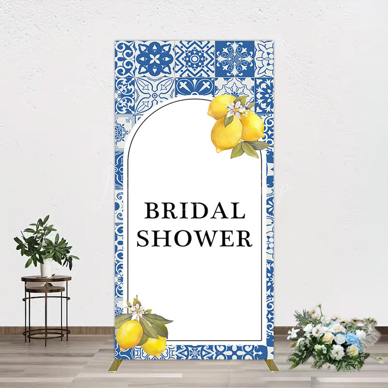 Lofaris Mediterranean Lemon Bridal Shower Party Rectangle Backdrop