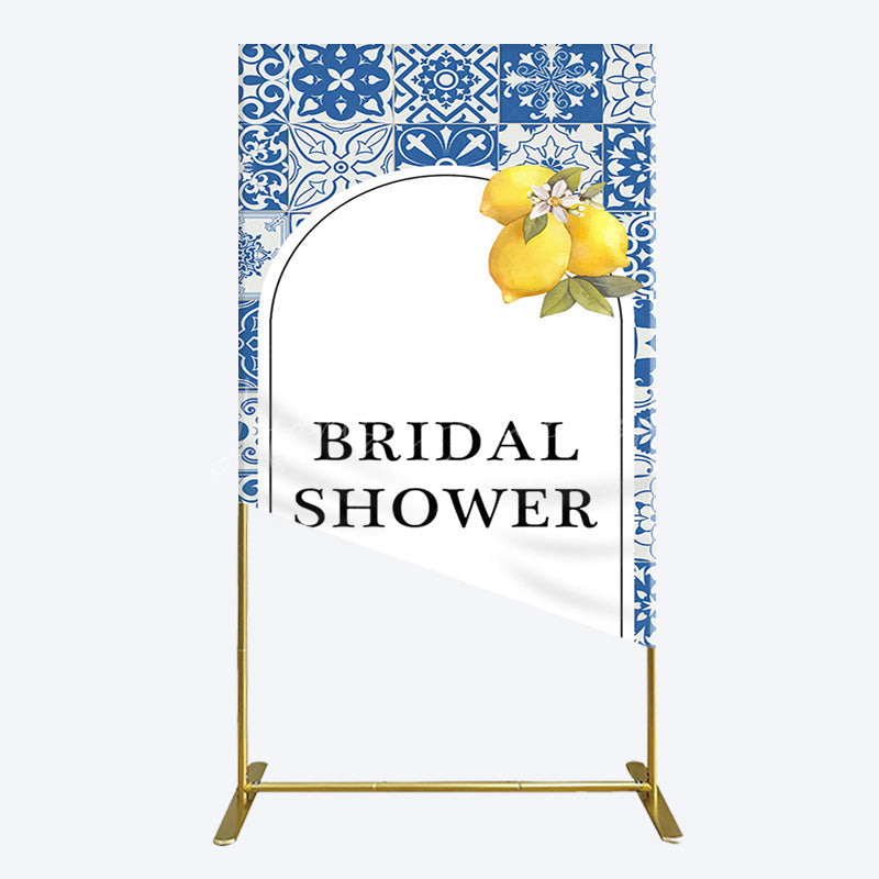 Lofaris Mediterranean Lemon Bridal Shower Party Rectangle Backdrop