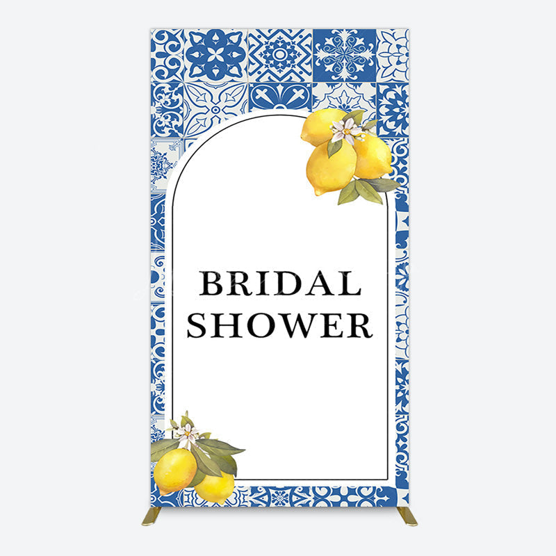 Lofaris Mediterranean Lemon Bridal Shower Party Rectangle Backdrop