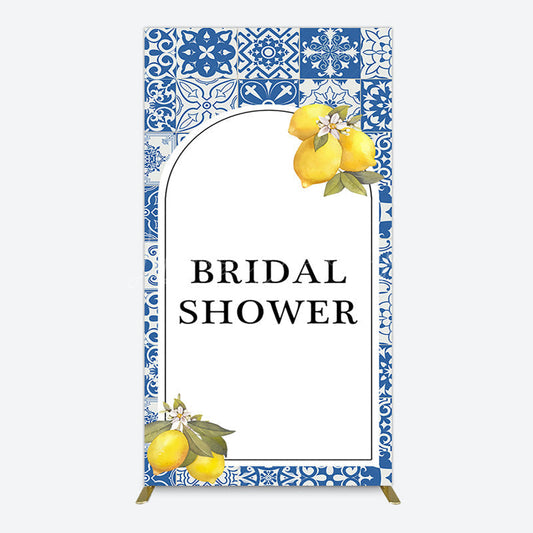 Lofaris Mediterranean Lemon Bridal Shower Party Rectangle Backdrop