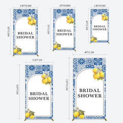 Lofaris Mediterranean Lemon Bridal Shower Party Rectangle Backdrop