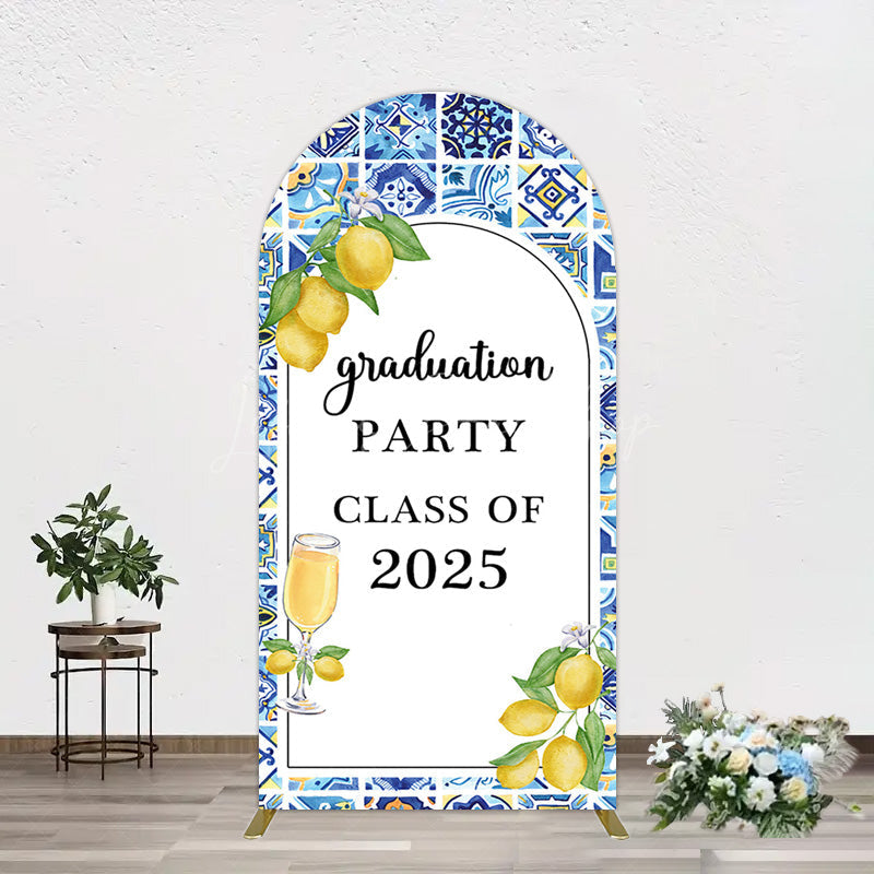Lofaris Mediterranean Lemon Graduation Party Arch Backdrop