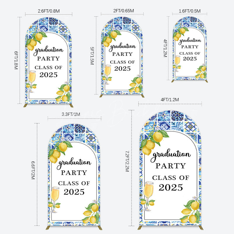 Lofaris Mediterranean Lemon Graduation Party Arch Backdrop