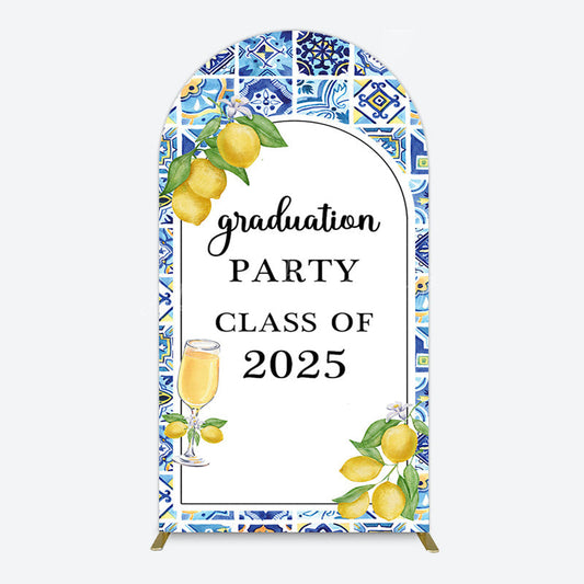Lofaris Mediterranean Lemon Graduation Party Arch Backdrop