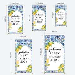 Lofaris Mediterranean Lemon Graduation Party Rectangle Backdrop