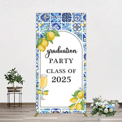 Lofaris Mediterranean Lemon Graduation Party Rectangle Backdrop