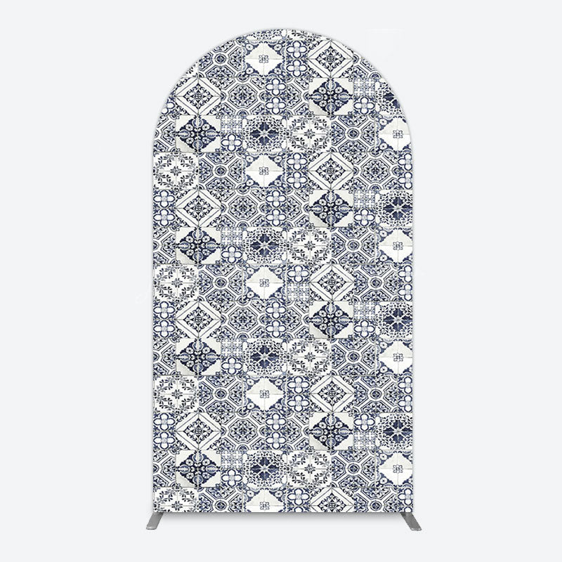 Lofaris Mediterranean Pattern Simple Birthday Arch Backdrop