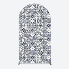 Lofaris Mediterranean Pattern Simple Birthday Arch Backdrop