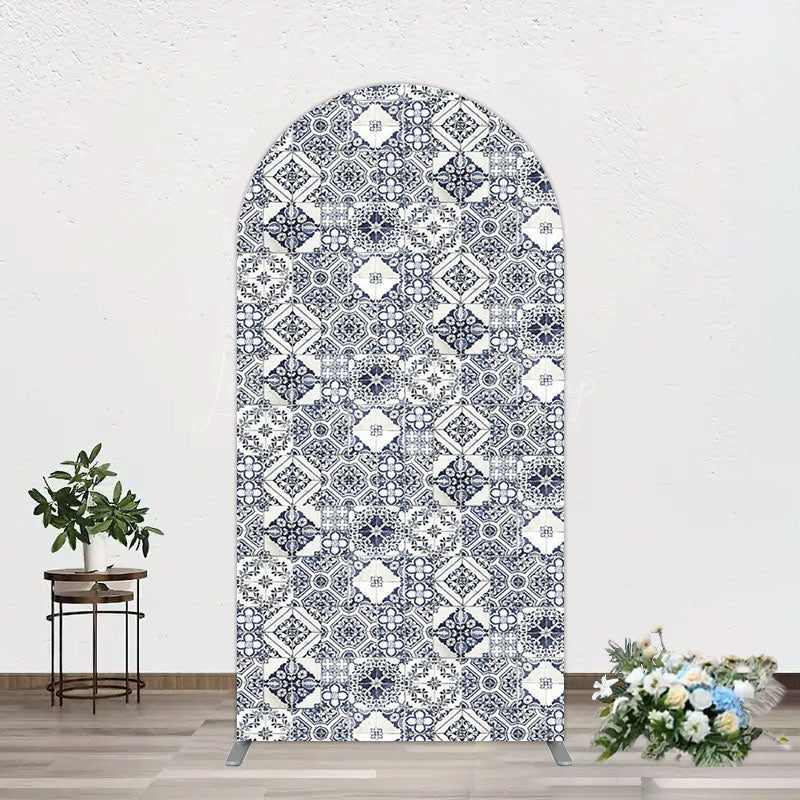 Lofaris Mediterranean Pattern Simple Birthday Arch Backdrop