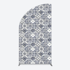 Lofaris Mediterranean Pattern Simple Birthday Half Moon Arch Backdrop