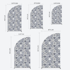 Lofaris Mediterranean Pattern Simple Birthday Half Moon Arch Backdrop