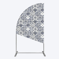 Lofaris Mediterranean Pattern Simple Birthday Half Moon Arch Backdrop