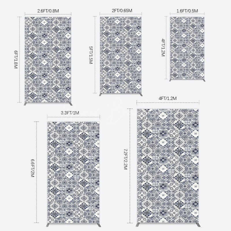 Lofaris Mediterranean Pattern Simple Birthday Rectangle Backdrop