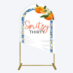 Lofaris Mediterranean Spritzy Thirty Birthday Arch Backdrop