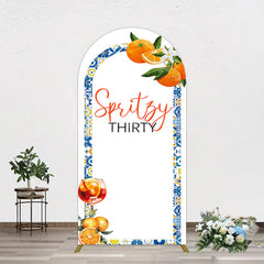 Lofaris Mediterranean Spritzy Thirty Birthday Arch Backdrop