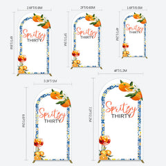 Lofaris Mediterranean Spritzy Thirty Birthday Arch Backdrop