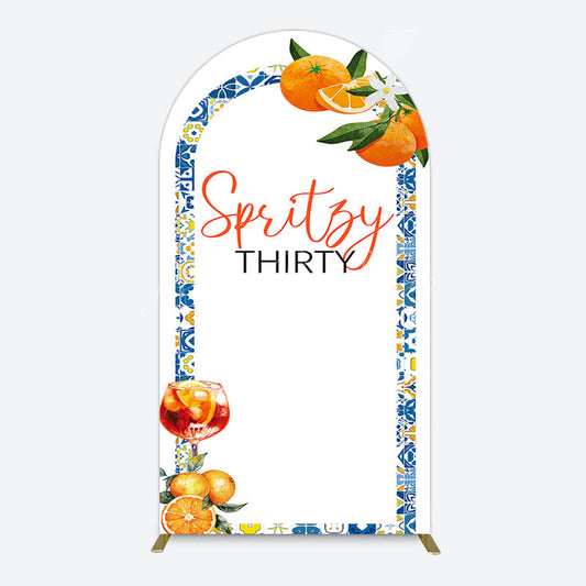 Lofaris Mediterranean Spritzy Thirty Birthday Arch Backdrop