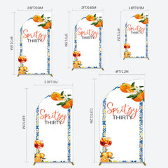 Lofaris Mediterranean Spritzy Thirty Birthday Half Moon Arch Backdrop