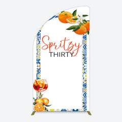 Lofaris Mediterranean Spritzy Thirty Birthday Half Moon Arch Backdrop