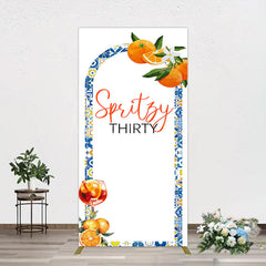 Lofaris Mediterranean Spritzy Thirty Birthday Rectangle Backdrop