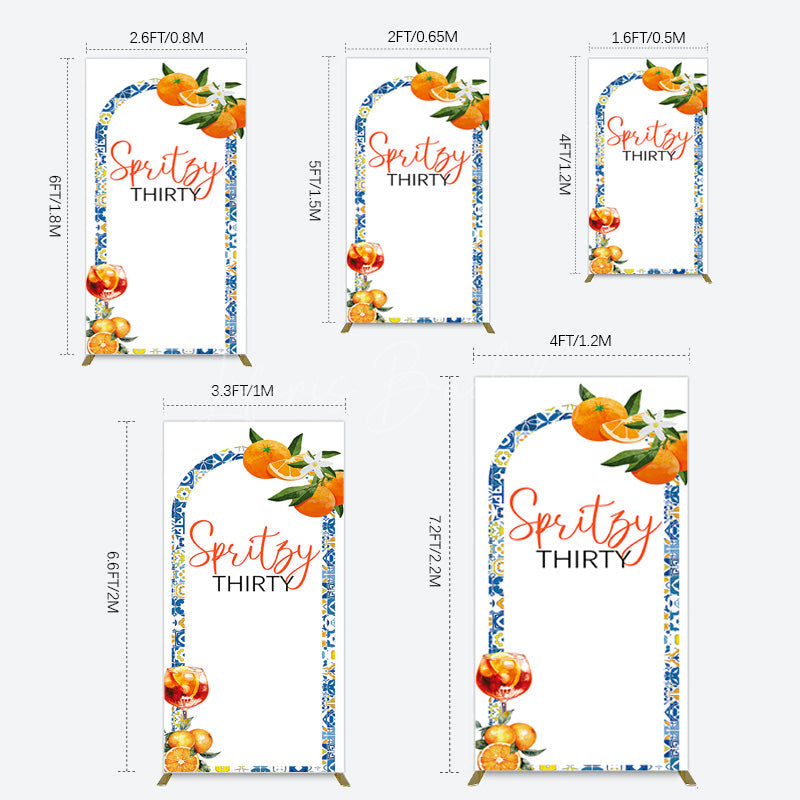 Lofaris Mediterranean Spritzy Thirty Birthday Rectangle Backdrop