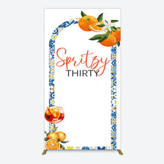 Lofaris Mediterranean Spritzy Thirty Birthday Rectangle Backdrop