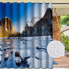 Lofaris Melting Glacier Landscape Waterproof Outdoor Curtains For Gazebo