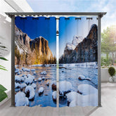 Lofaris Melting Glacier Landscape Waterproof Outdoor Curtains For Gazebo