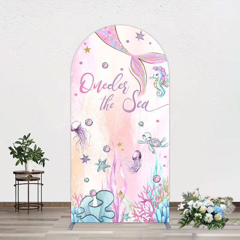 Lofaris Mermaid Oneder The Sea Birthday Cartoon Arch Backdrop