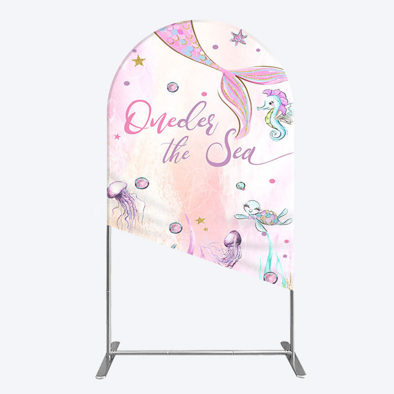 Lofaris Mermaid Oneder The Sea Birthday Cartoon Arch Backdrop