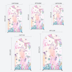 Lofaris Mermaid Oneder The Sea Birthday Cartoon Arch Backdrop