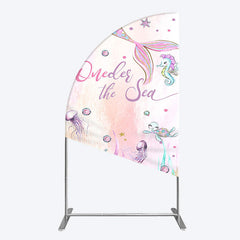 Lofaris Mermaid Oneder The Sea Birthday Cartoon Half Moon Arch Backdrop