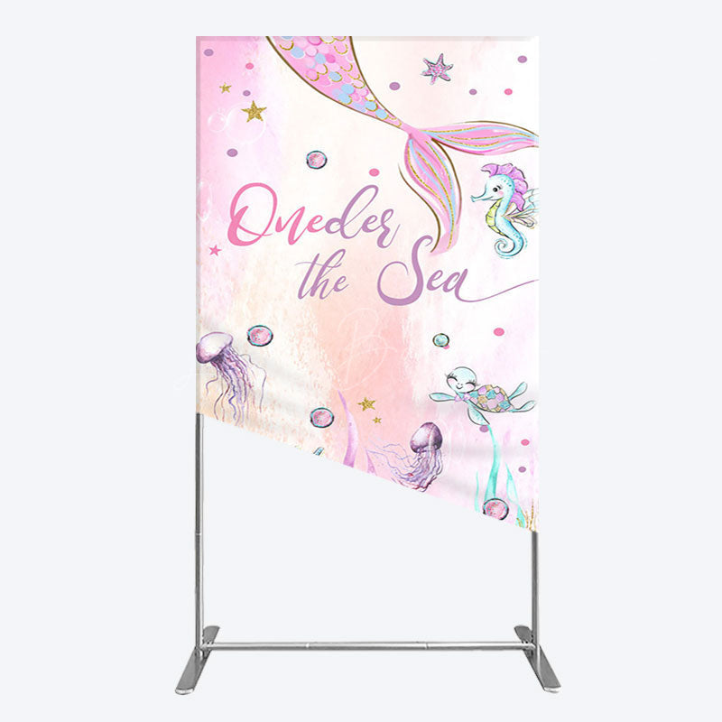 Lofaris Mermaid Oneder The Sea Birthday Cartoon Rectangle Backdrop