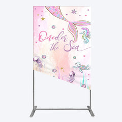 Lofaris Mermaid Oneder The Sea Birthday Cartoon Rectangle Backdrop