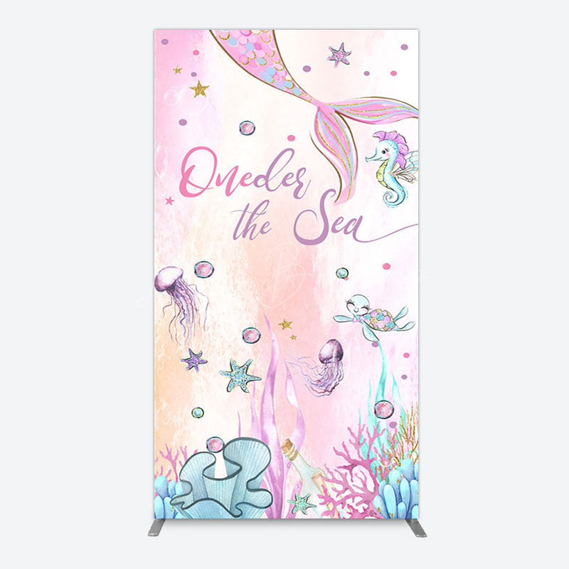 Lofaris Mermaid Oneder The Sea Birthday Cartoon Rectangle Backdrop