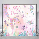 Lofaris Mermaid Oneder The Sea Custom Name Birthday Backdrop