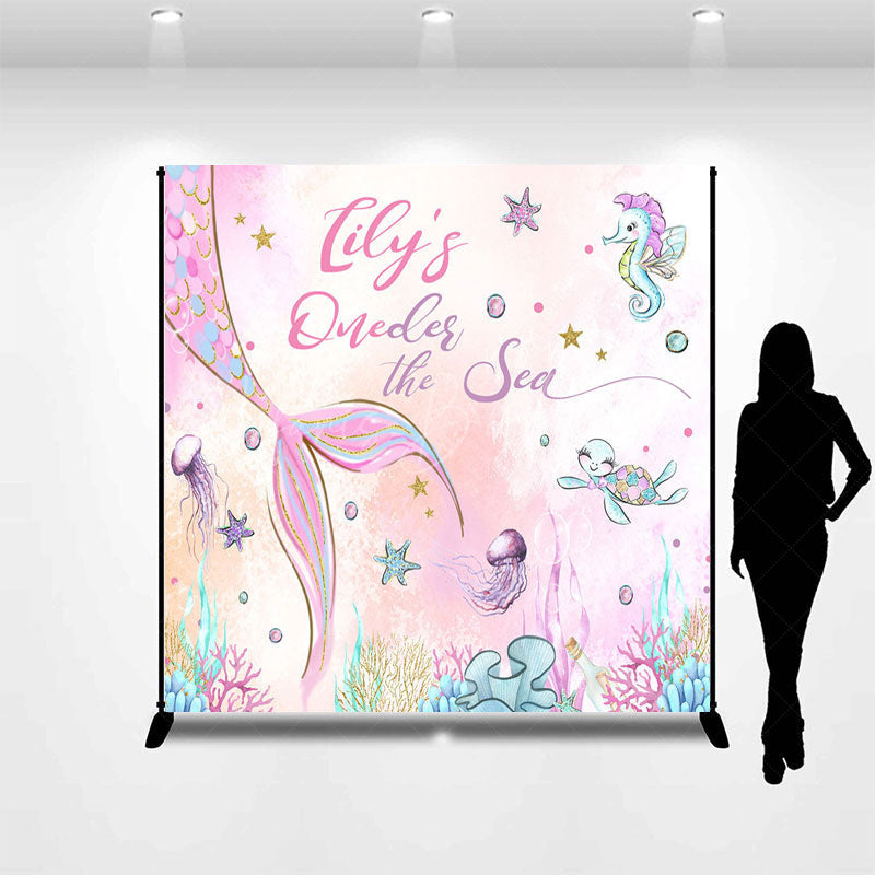 Lofaris Mermaid Oneder The Sea Custom Name Birthday Backdrop
