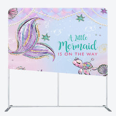 Lofaris Mermaid Under The Sea Glitter Square Tension Backdrop