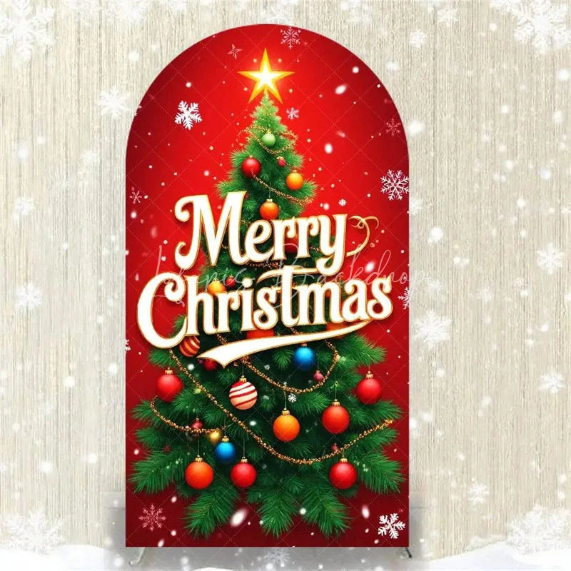 Lofaris Merry Christmas Arch Backdrop Red Snowman Holiday Decor Winter Wonderland Party Photo Booth Prop