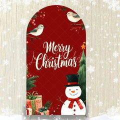 Lofaris Merry Christmas Arch Backdrop Red Snowman Holiday Decor Winter Wonderland Party Photo Booth Prop
