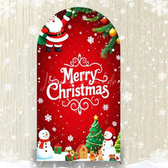 Lofaris Merry Christmas Arch Backdrop Red Snowman Holiday Decor Winter Wonderland Party Photo Booth Prop