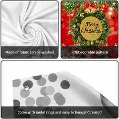 Lofaris Merry Christmas Wreath Tree Red Garage Door Banner