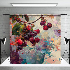 Lofaris Messy Abstract Paint Cherries Fine Art Photo Backdrop